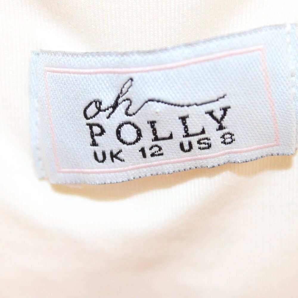 Oh Polly flatter me Long Sleeve Ruched Mini Dress in oyster white Size 10 - Picture 2 of 3